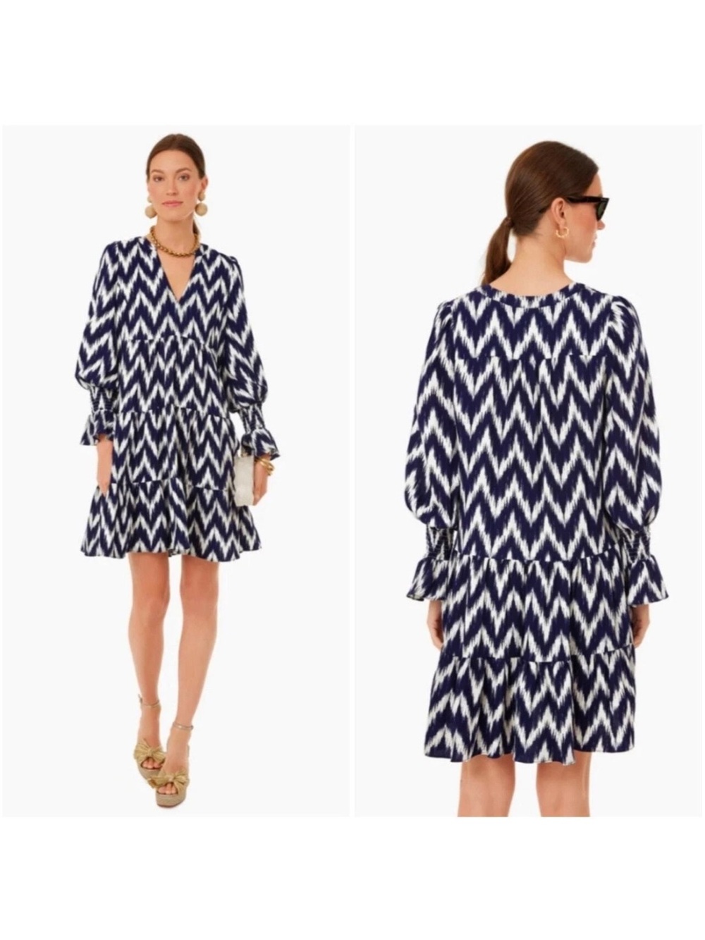 Pomander Place Navy Ikat Kenzo Dress size S